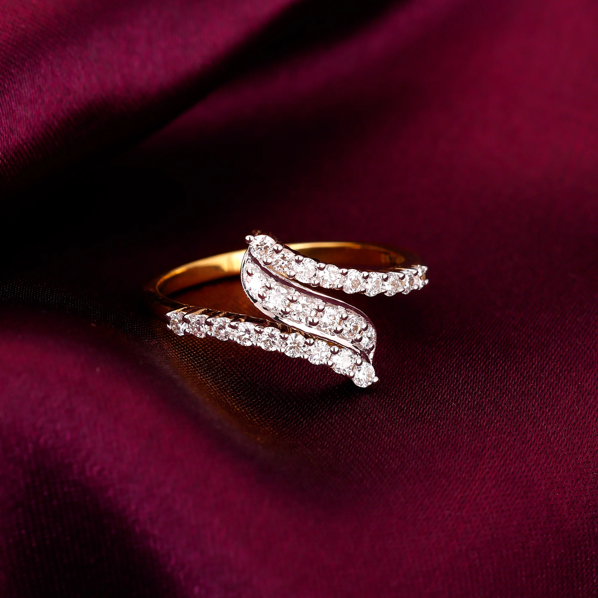 Gold Calm Cascade Diamond Ring - Image 2