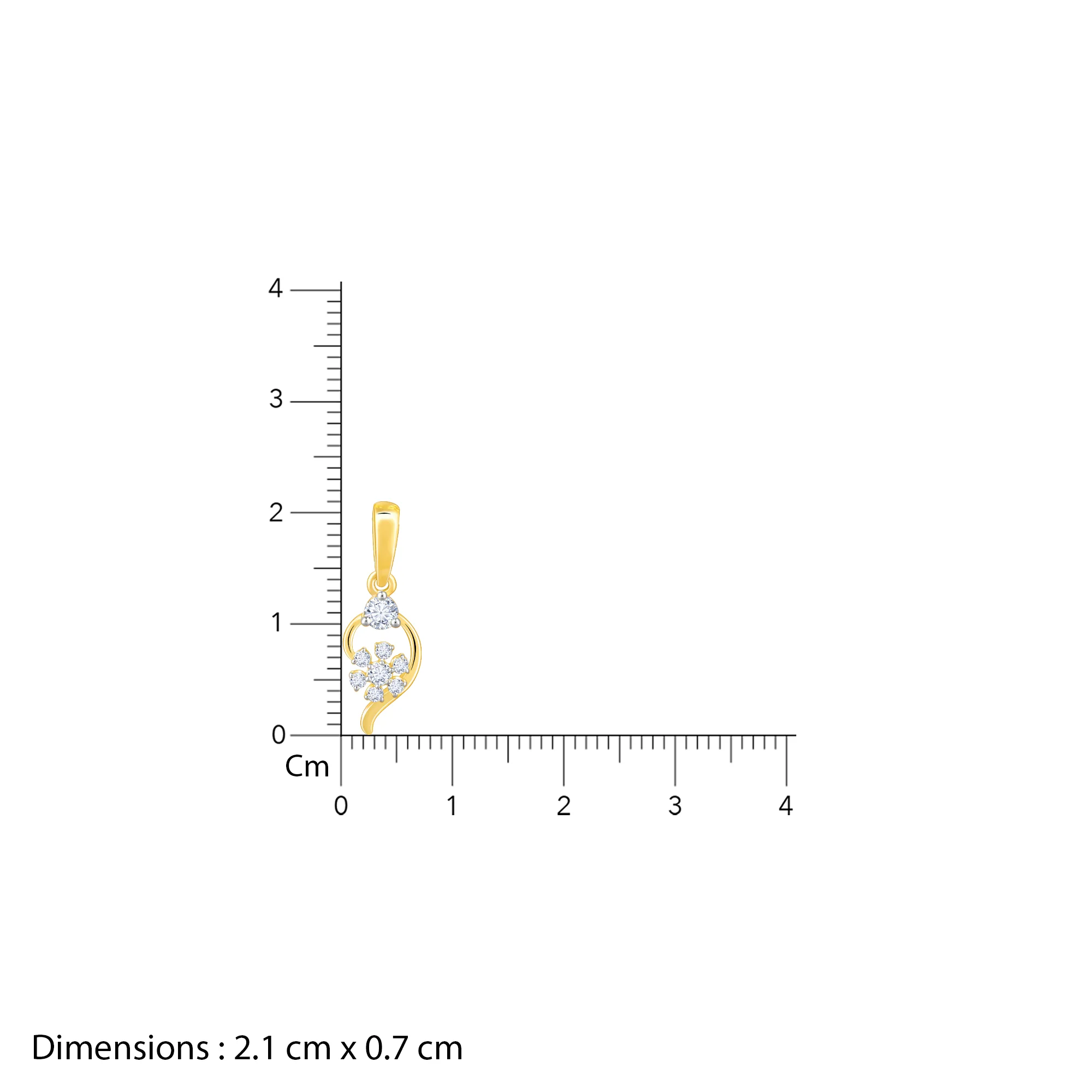 Gold Feathery Elegance Diamond Pendant - Image 6