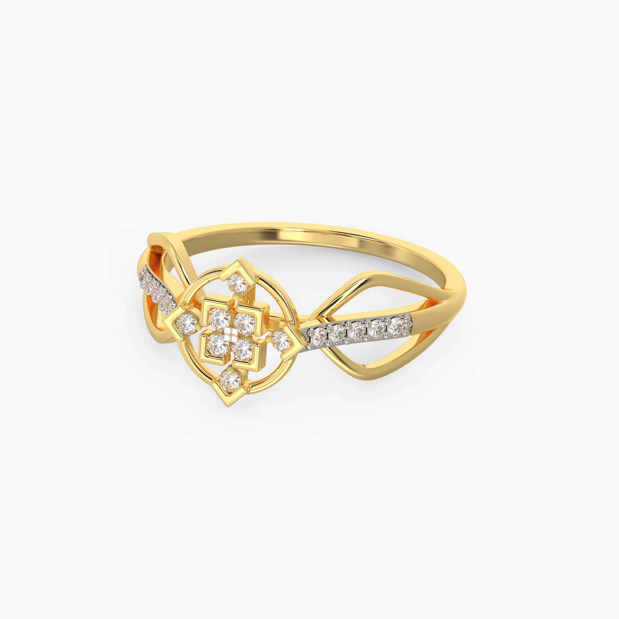 Gold Monumental Elegance Diamond Ring - Image 4