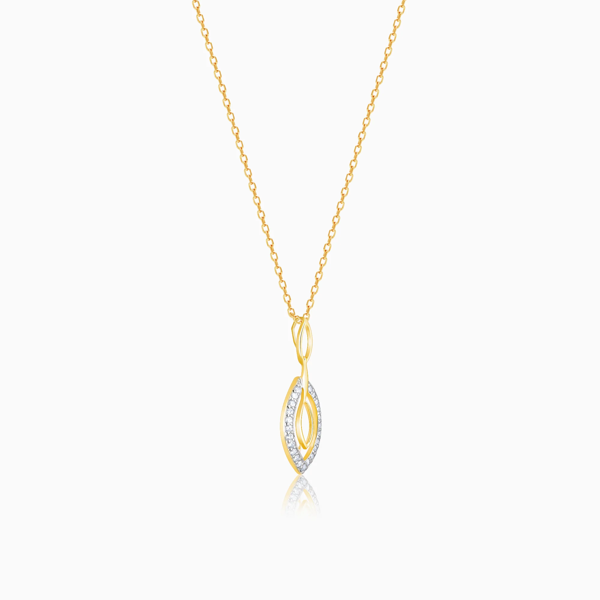 Gold Petal Glow Diamond Pendant - Image 4