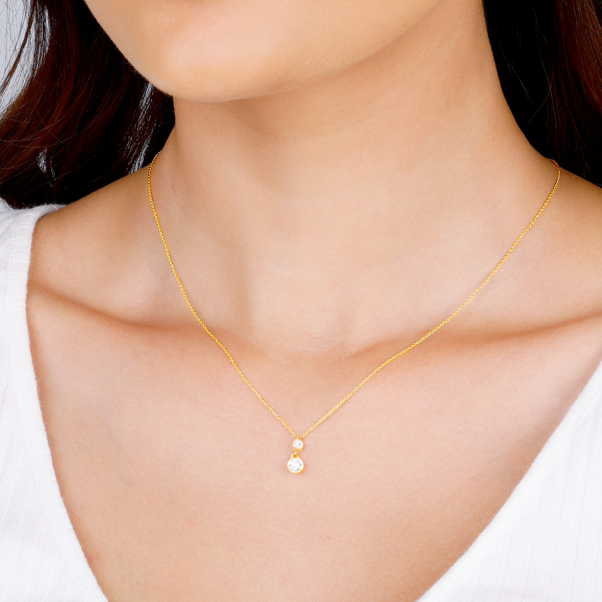 Gold Sumptuous Duet Diamond Necklace - Image 3