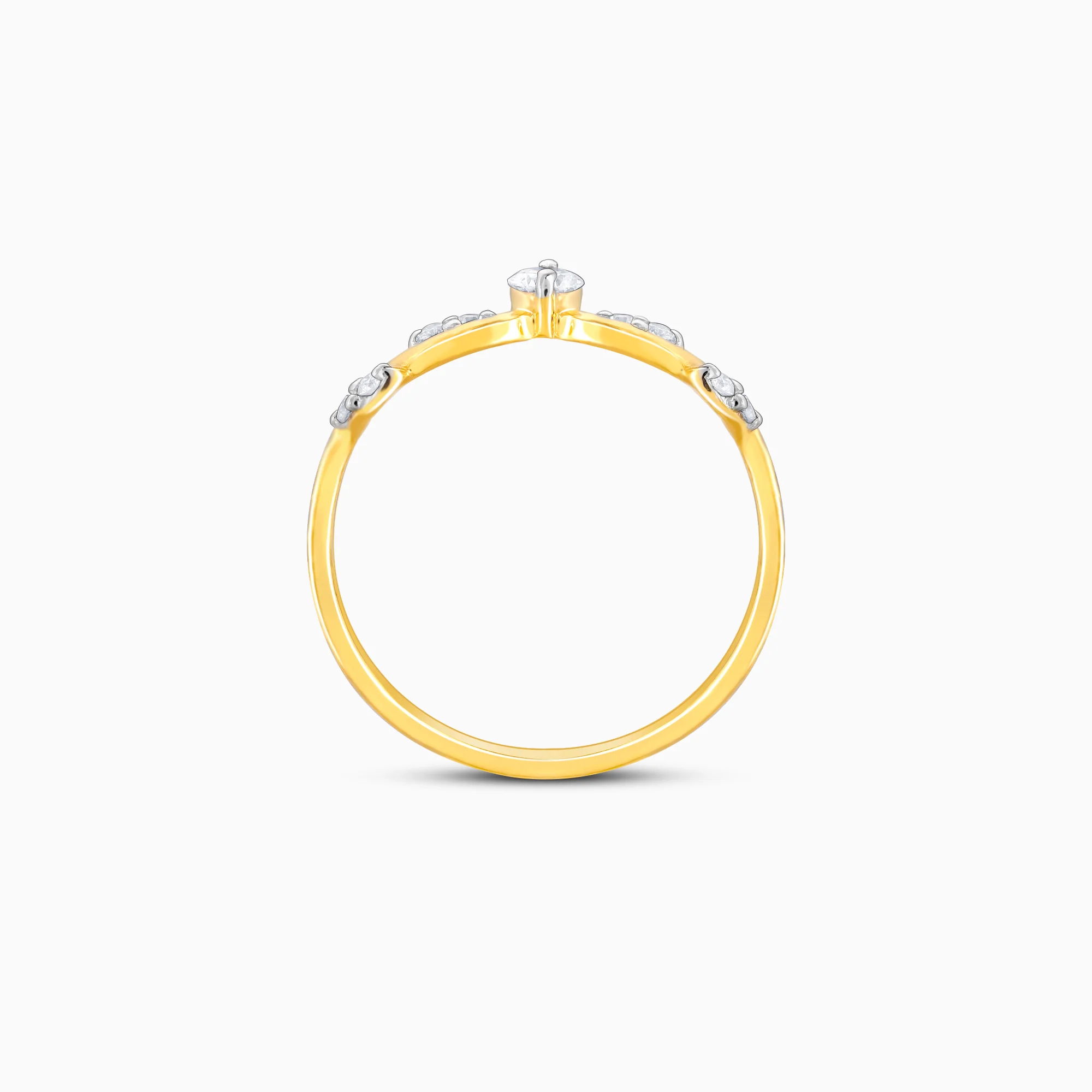 Gold Whimsical Swirl Diamond Ring - Image 5
