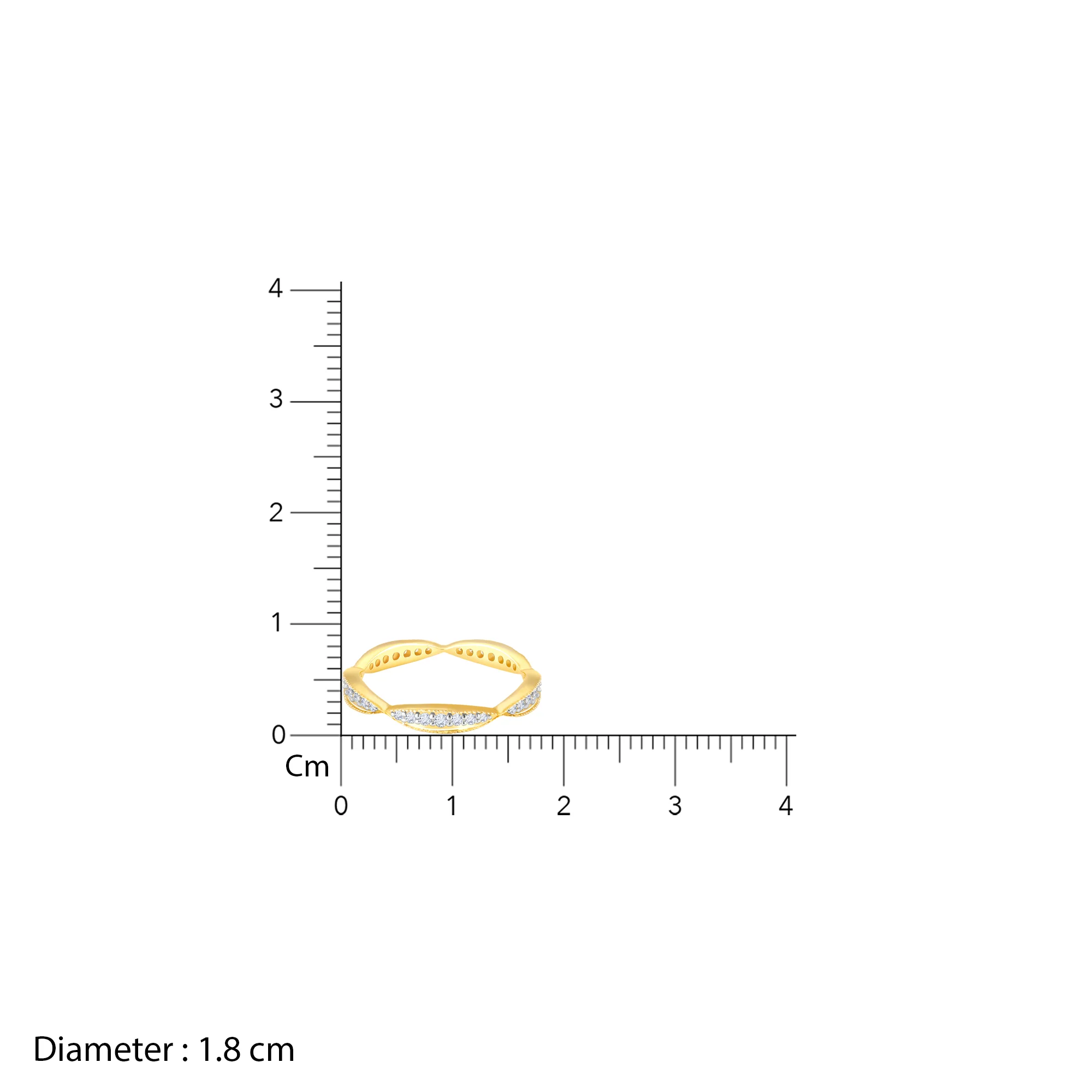 Gold Elegant Curves Diamond Ring - Image 6