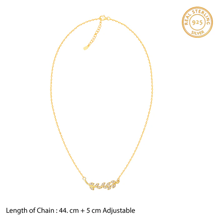 Anushka Sharma Golden Leaf Necklace - Image 6