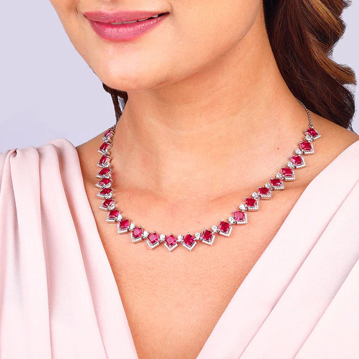 Anushka's Royal Pink Necklace - Image 3
