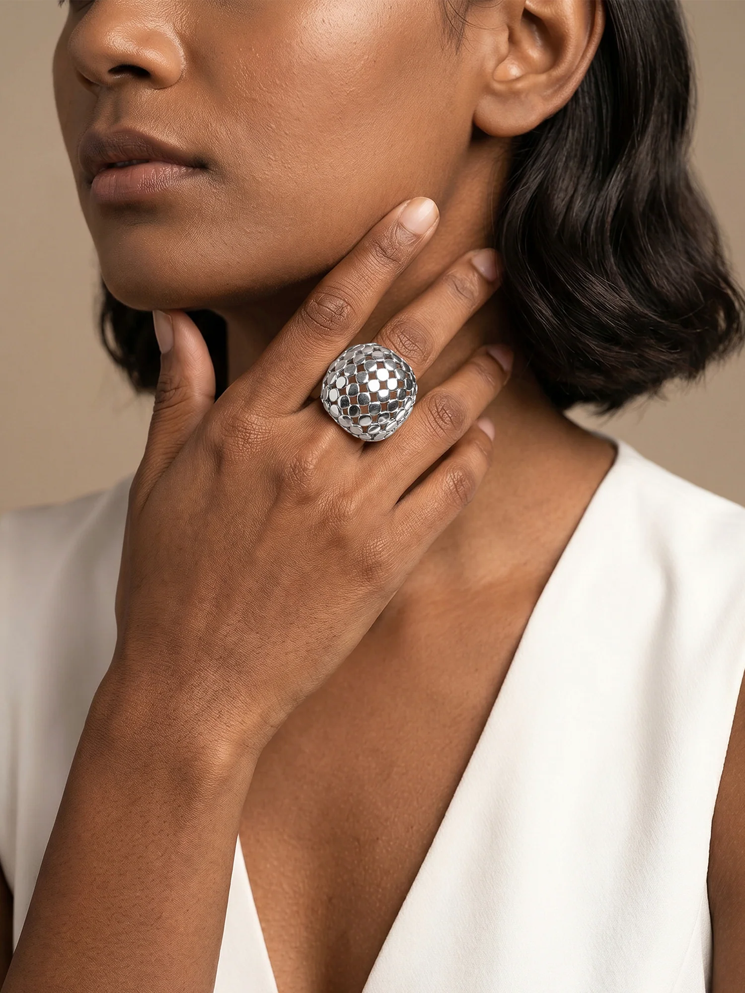 Barely There Rhodium Plated Ring (Size 14) - Image 3