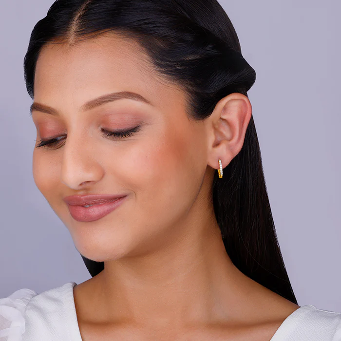 Golden Brahma Kamal Convertible Hoop Earrings - Image 5