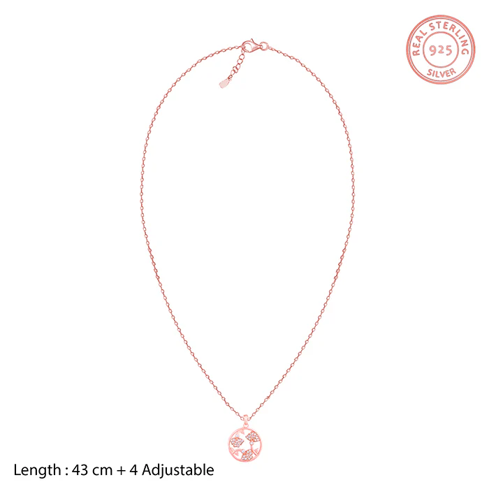 Rose Gold  Eyebright Pendant With Link Chain - Image 5
