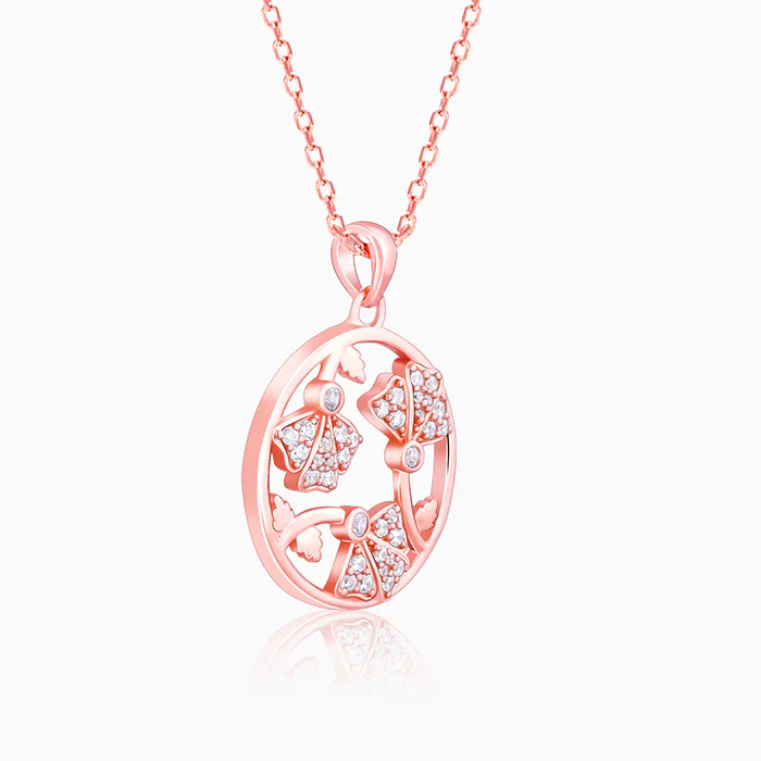 Rose Gold  Eyebright Pendant With Link Chain - Image 6