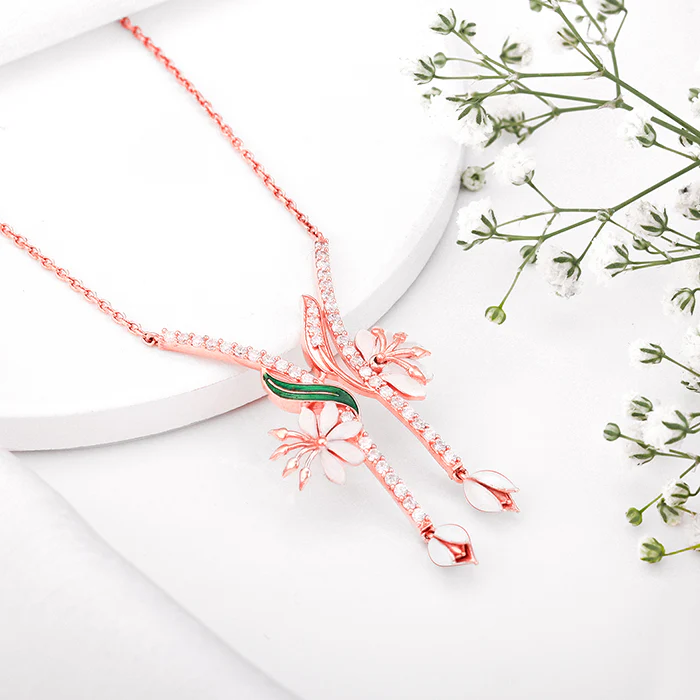 Rose Gold Snowy Safed Musli Necklace - Image 2