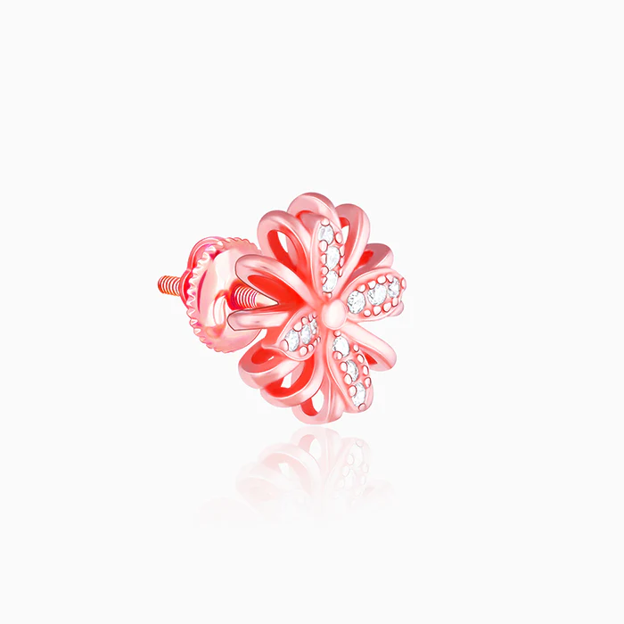Rose Gold Floral Dreams Studs - Image 4