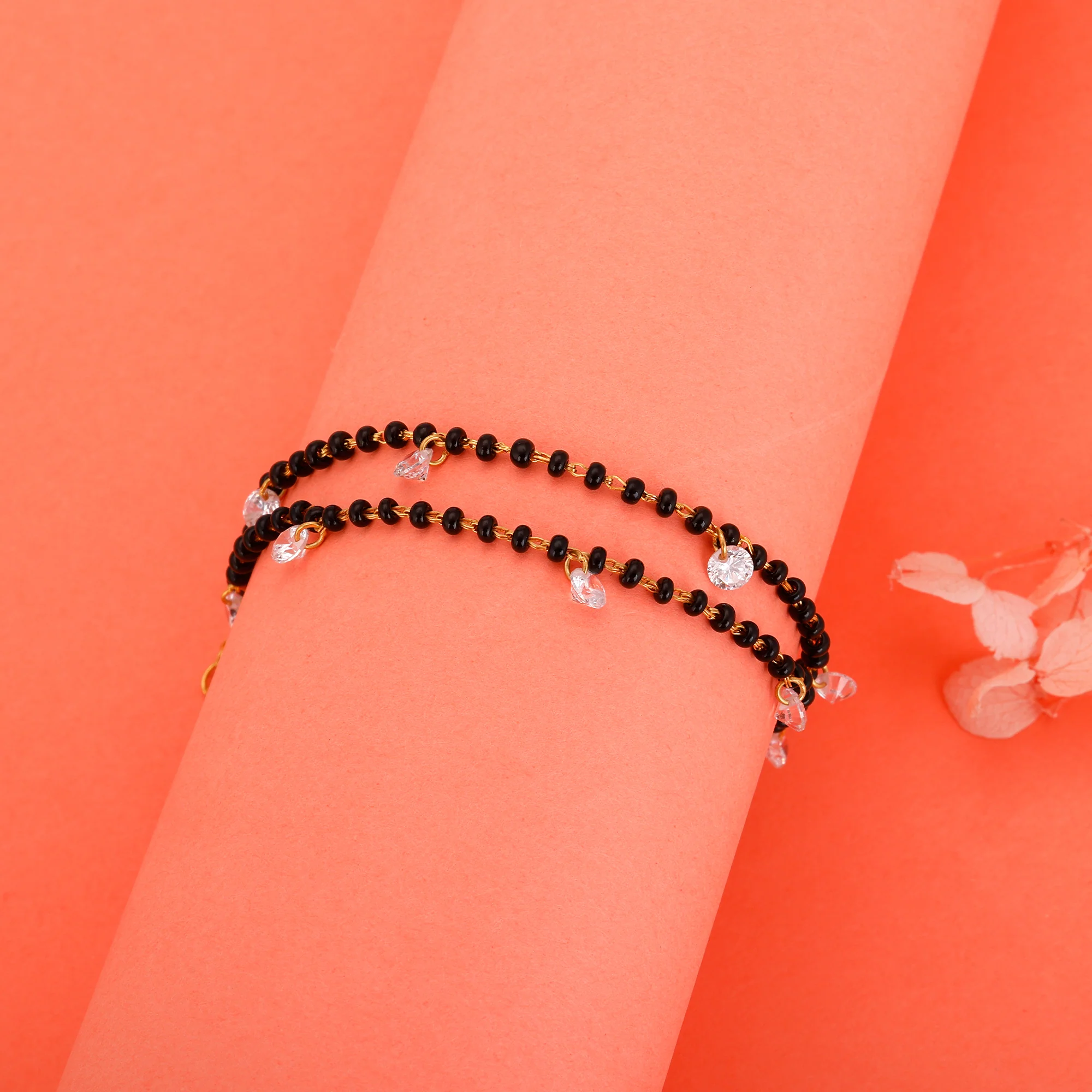 Golden Dazzling Zircon Mangalsutra Bracelet - Image 2