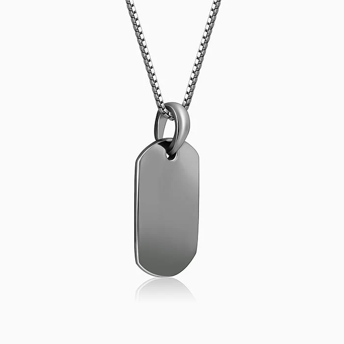 Black Rhodium Aegis Amulet Pendant with Box Chain For Him - Image 4