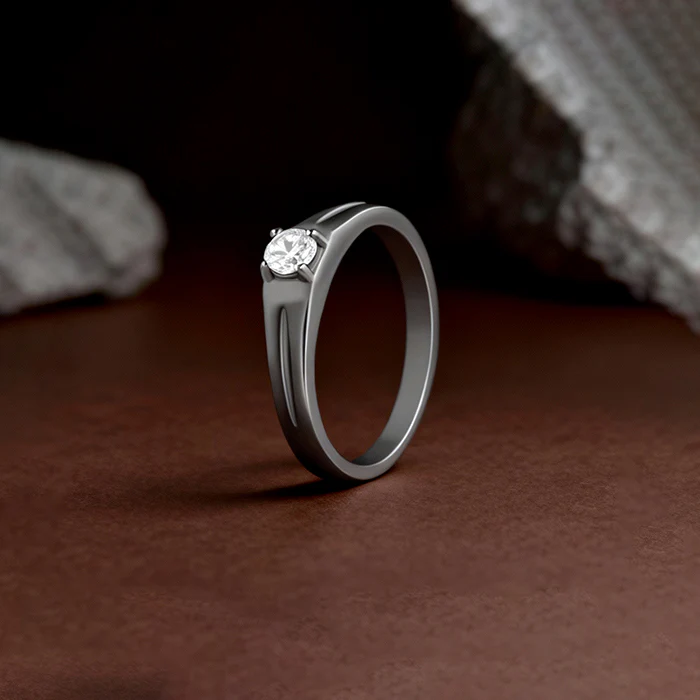 Black Rhodium Classy Zirconia Ring For Him - Image 2