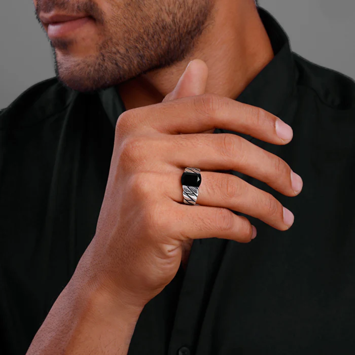 Black Rhodium Impeccable Ring For Him - Image 4