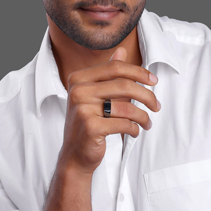 Black Rhodium Jazz Up Ring For Him - Image 4