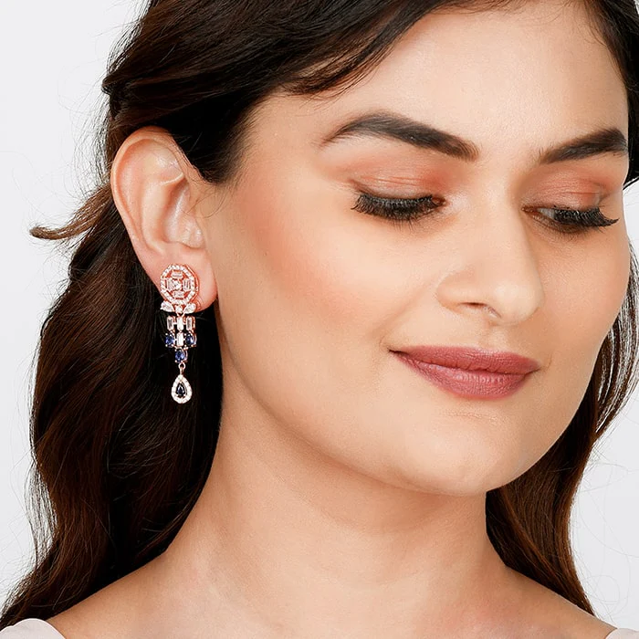 Rose Gold Bluestone Alley Earrings - Image 3