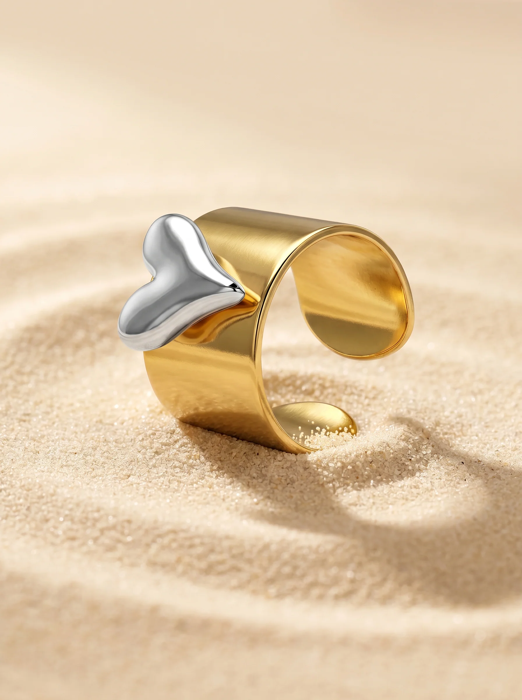Bold Heart Dual Tone Ring (Size 14) - Image 2