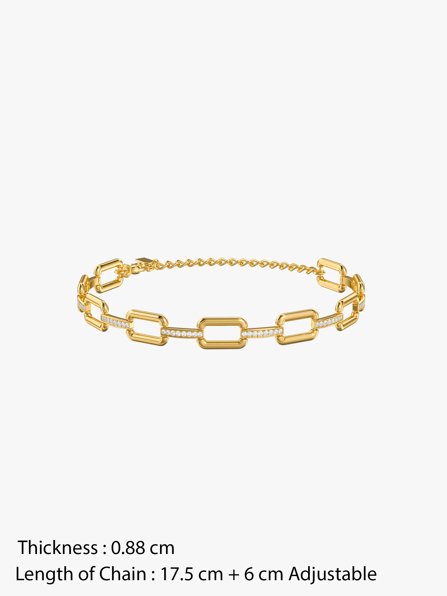 Bold Link Lock Chain Gold Plated Bracelet - Image 5