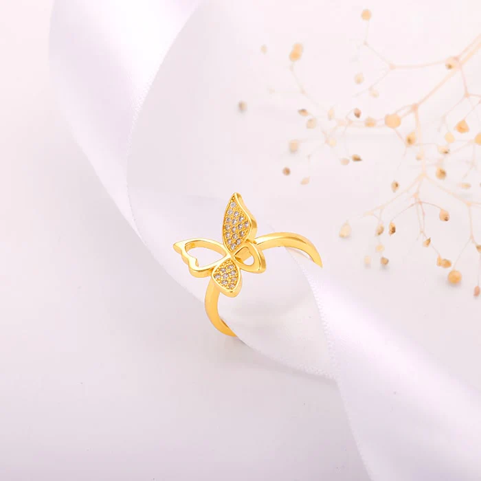 Golden Butterfly Bloom Ring - Image 2