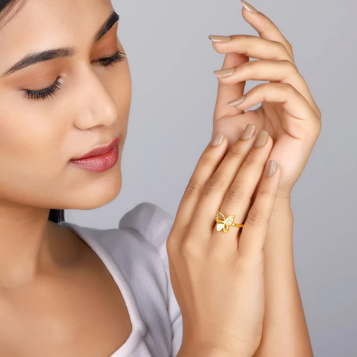 Golden Butterfly Bloom Ring - Image 3