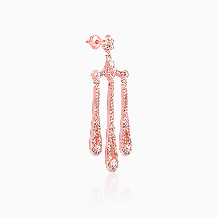 Rose Gold Gleaming Spark Earrings - Image 4