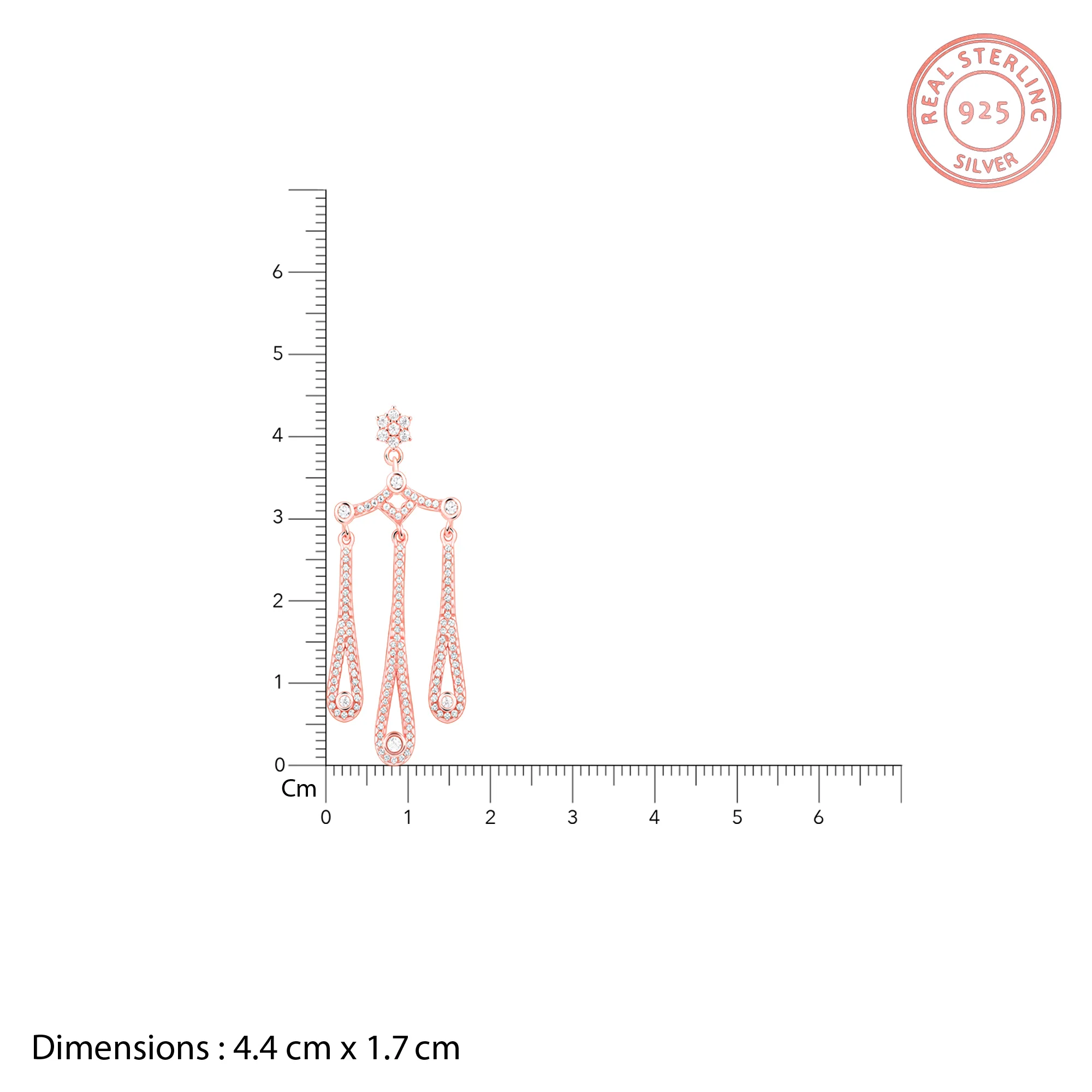 Rose Gold Gleaming Spark Earrings - Image 5