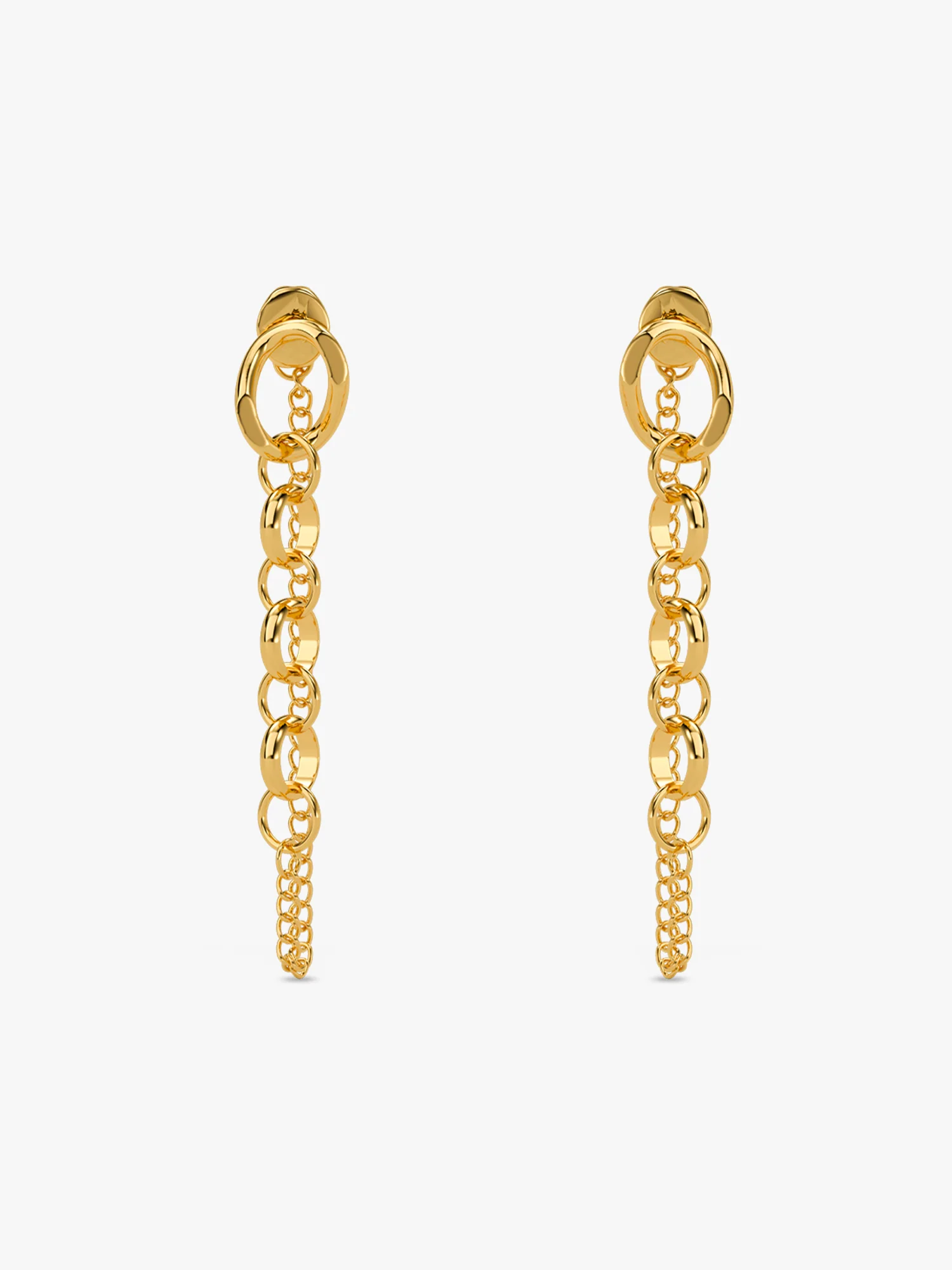 Chain Flick Gold Plated Earrings - Image 4