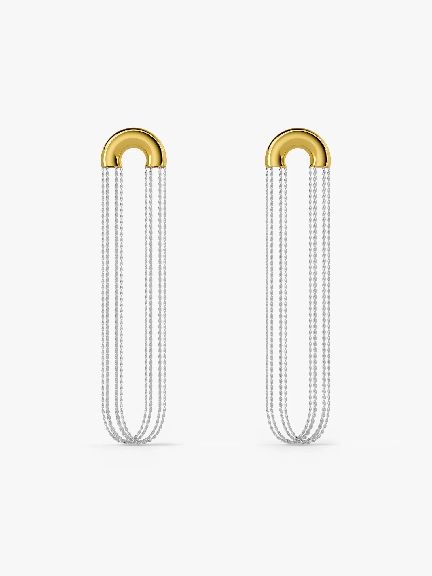 Chain Frenzy Dual Tone Earrings - Image 4