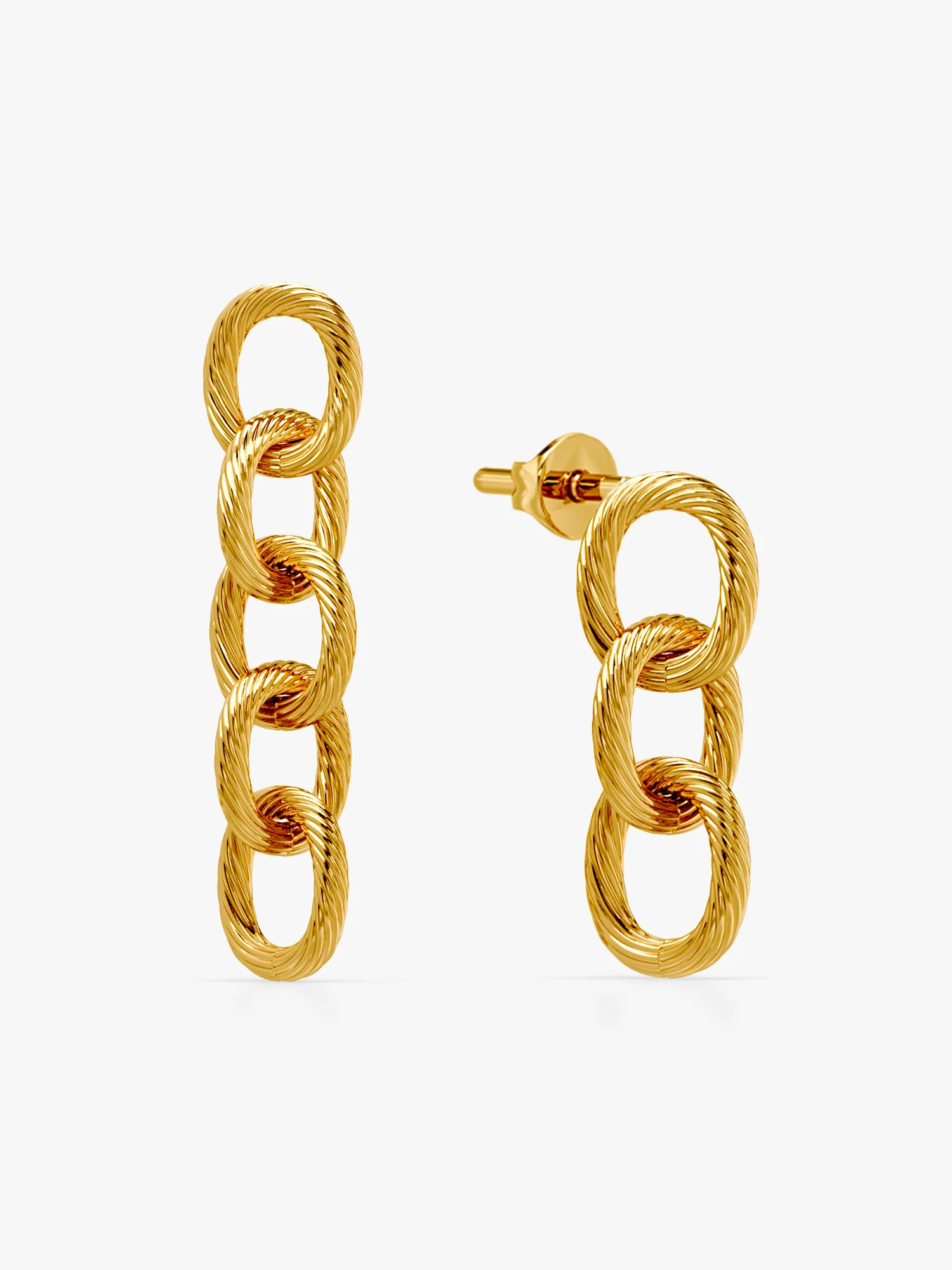 Chain Mismatched Gold Plated Earrings - Image 6