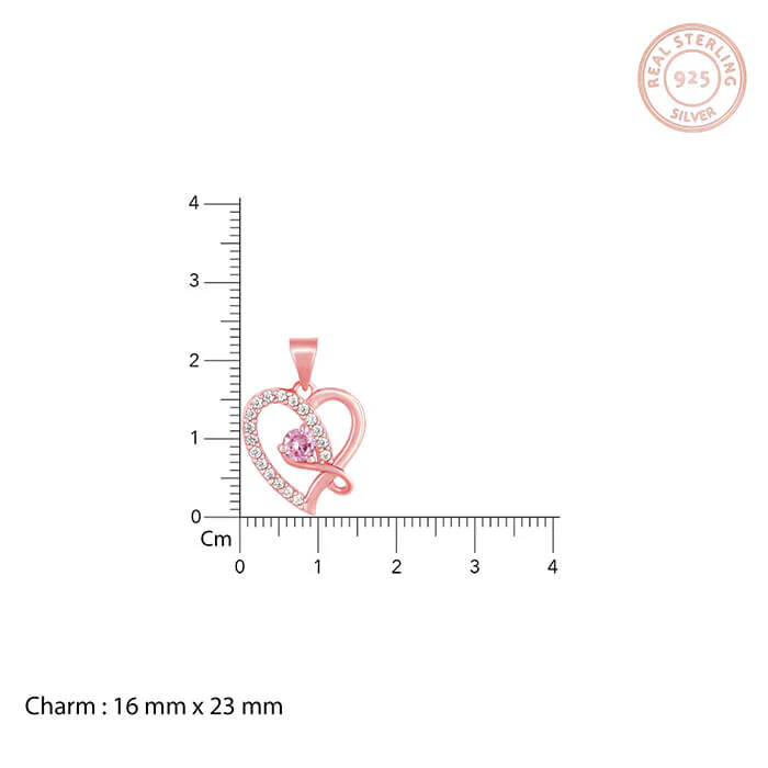 Rose Gold Music In My Heart Pendant with Link Chain - Image 3