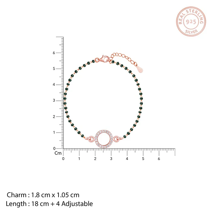 Rose Gold Circle of Life Mangalsutra Bracelet - Image 4