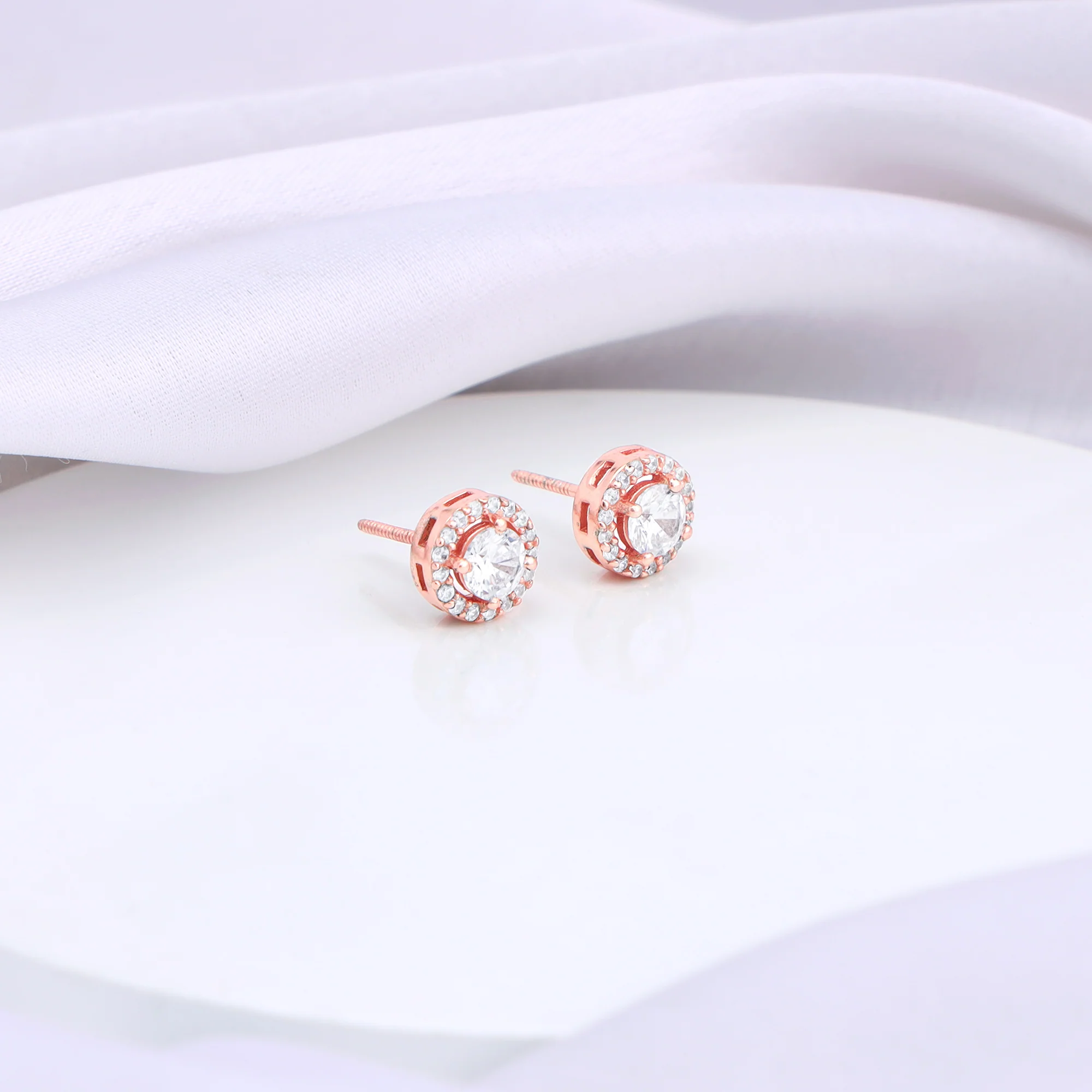 Rose Gold Seeking Solace Stud Earrings - Image 2