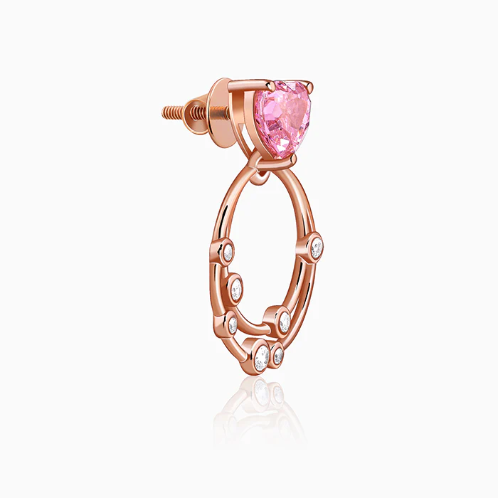 Rose Gold Love On Loop Earrings - Image 4