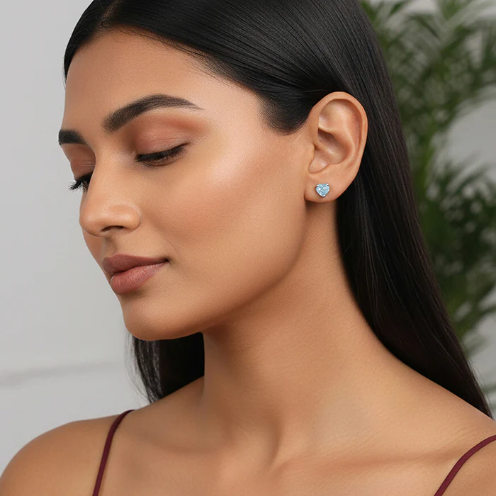 Silver Kiss Me Studs - Image 3