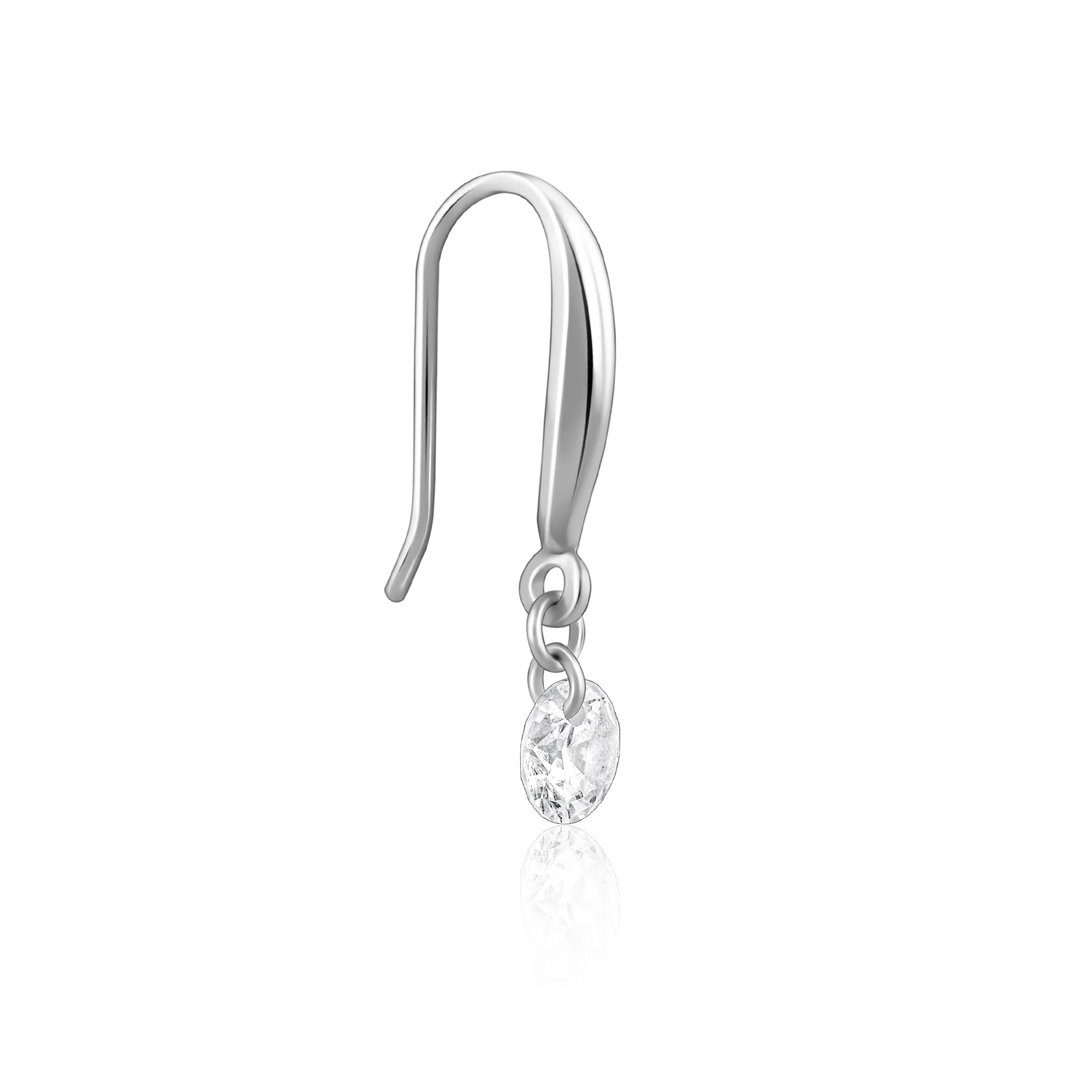 Silver Classic Shiny Drop Earrings - Image 4
