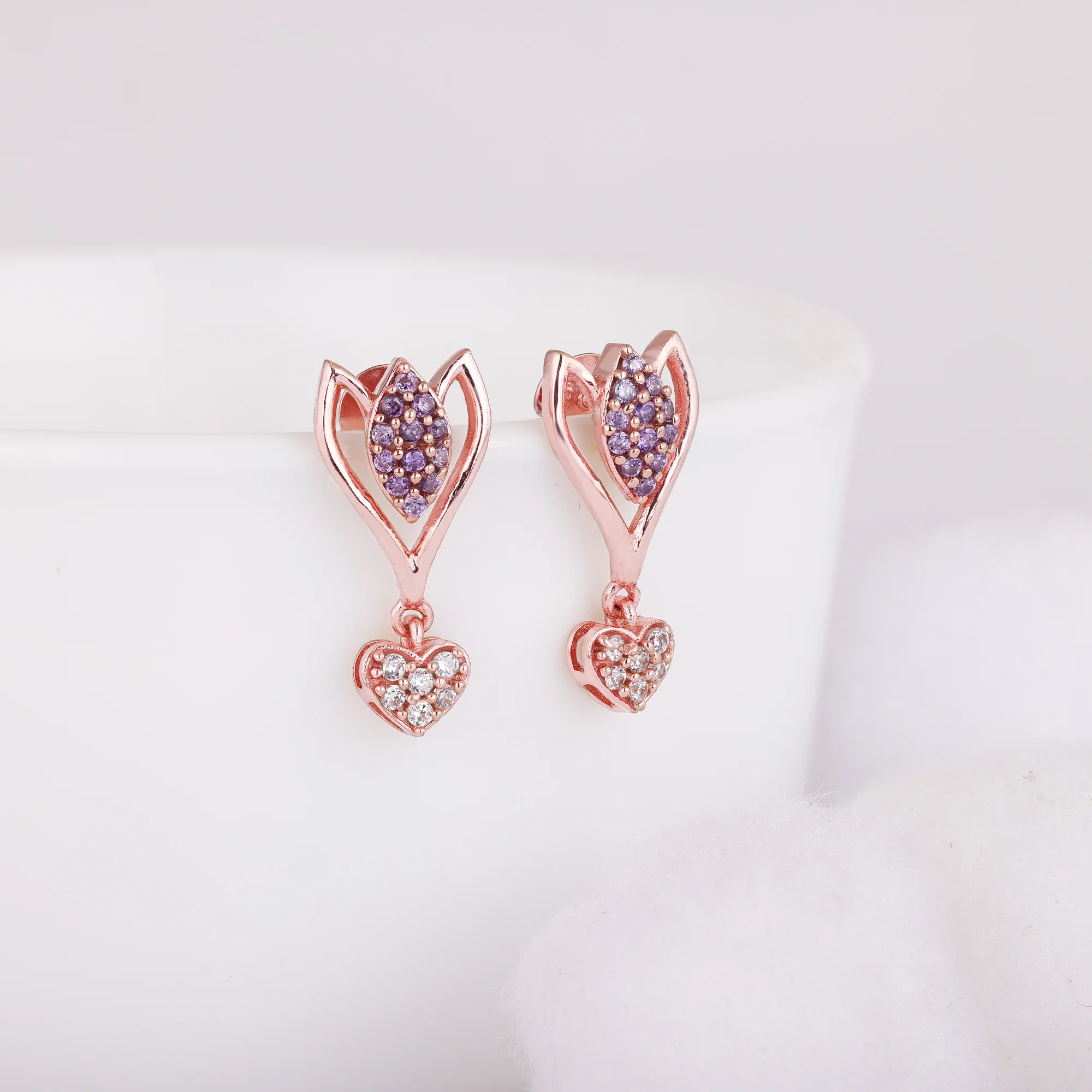 Rose Gold Blossoming Crocus Earrings - Image 2