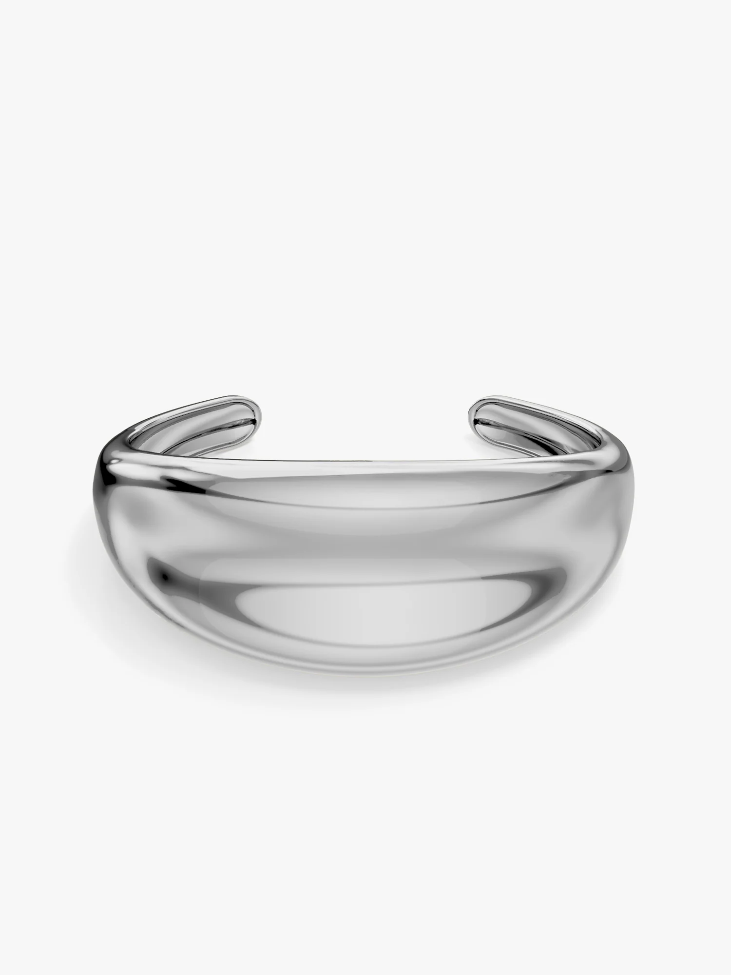 Curve Core Rhodium Plated Cuff Bracelet - Image 3