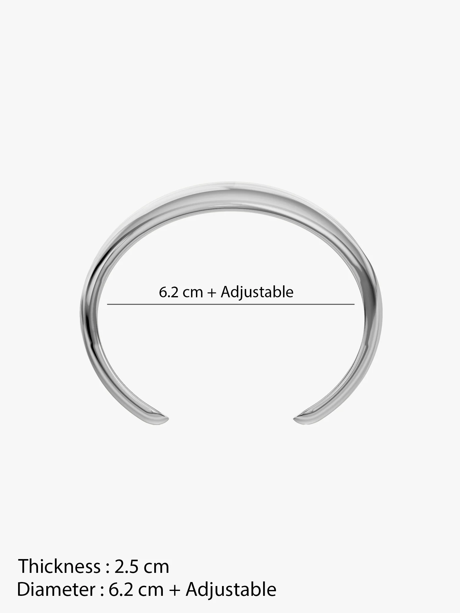 Curve Core Rhodium Plated Cuff Bracelet - Image 6