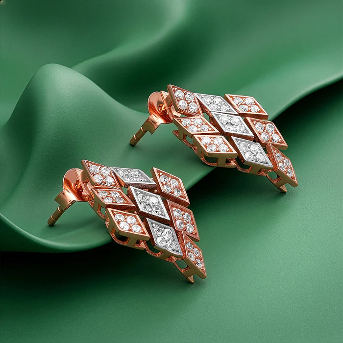 Dual Tone Celeste Facet Silver Earrings - Image 2