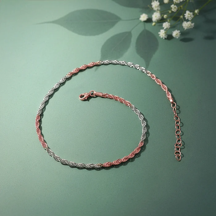 Dual Tone Chromatic Rope Anklet - Image 2
