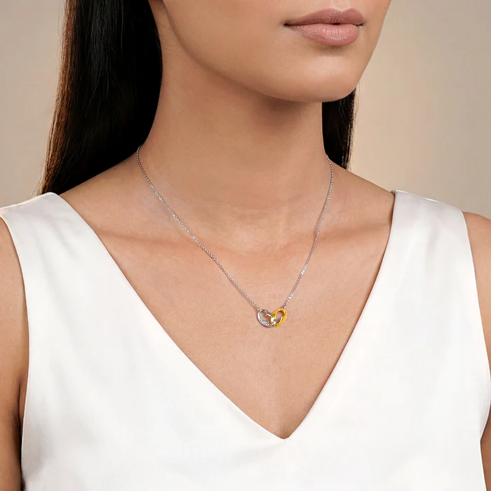 Dual Tone Dual Bond Silver Necklace - Image 3
