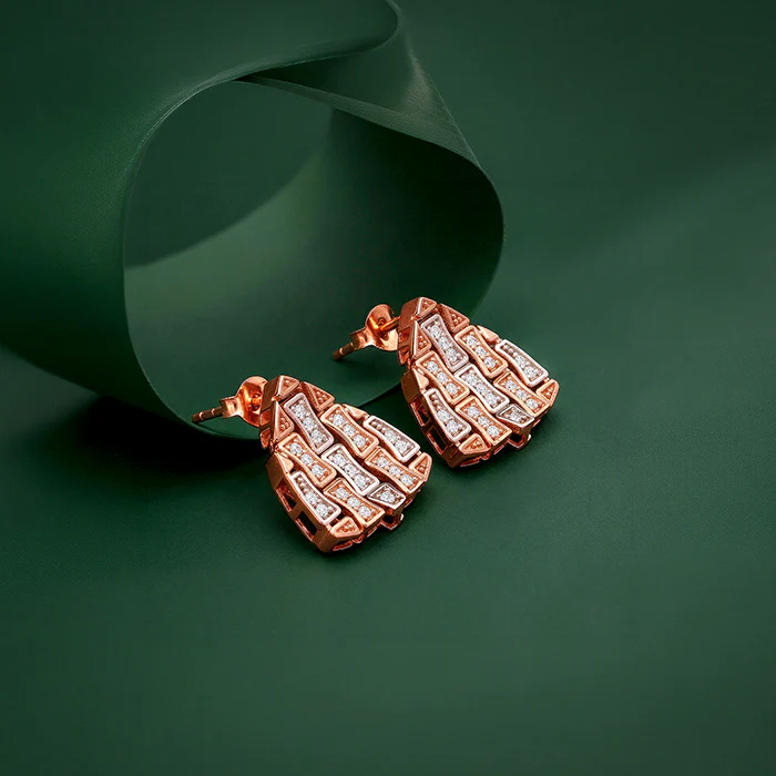Dual Tone Eterna Arc Silver Earrings - Image 2