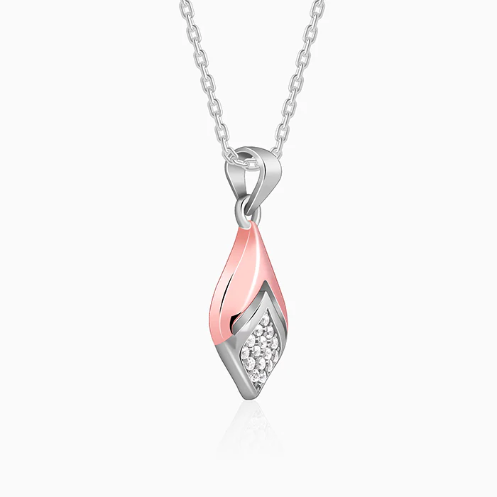 Dual Tone Majestic Rhombus Pendant With Link Chain - Image 4