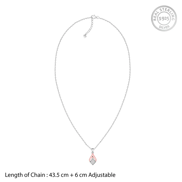 Dual Tone Majestic Rhombus Pendant With Link Chain - Image 6