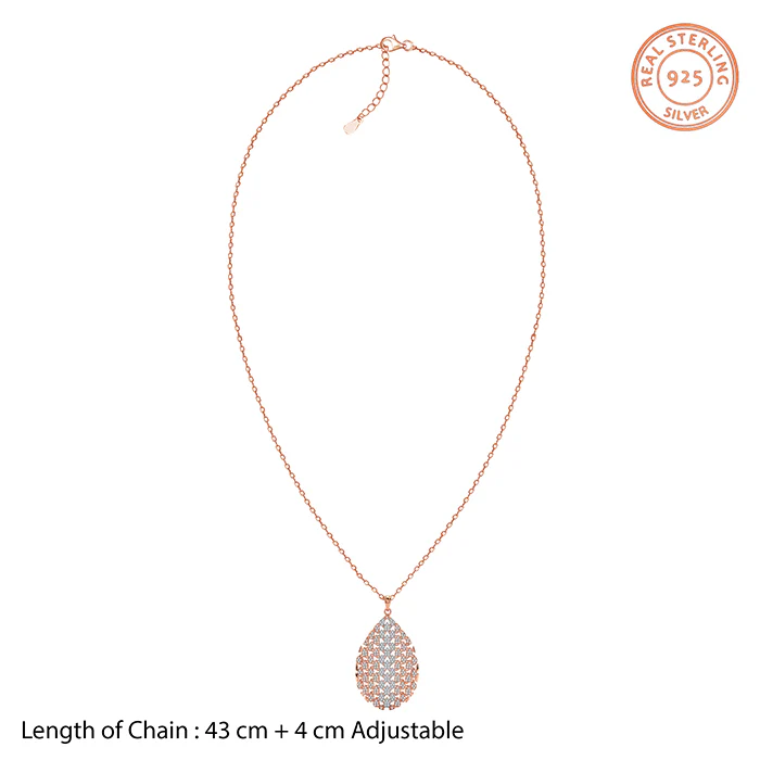 Dual Tone Mermaid Gleam Silver Pendant With Link Chain - Image 5