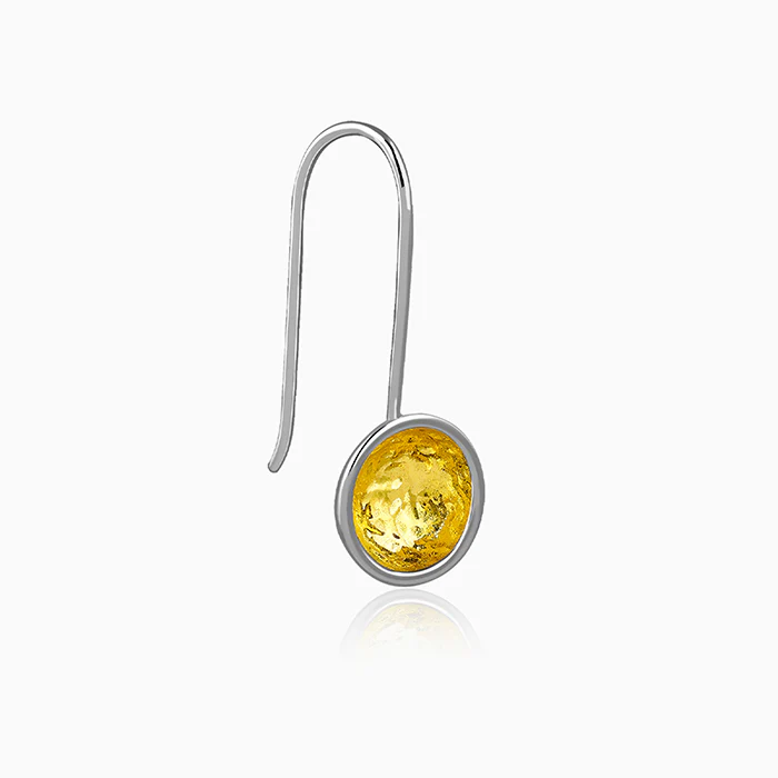 Dual Tone Orb Silver Earrings - Image 4