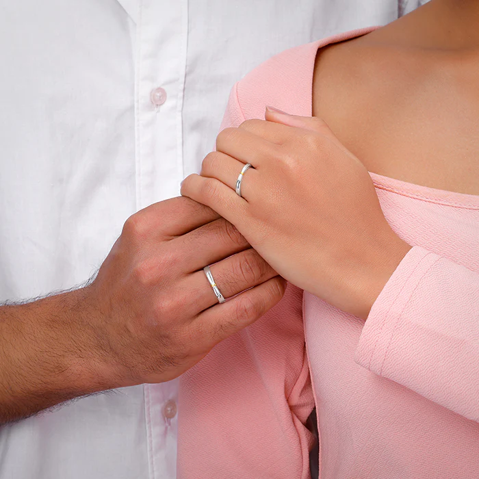Dual Tone Twin Flame Couple Bands - Image 3