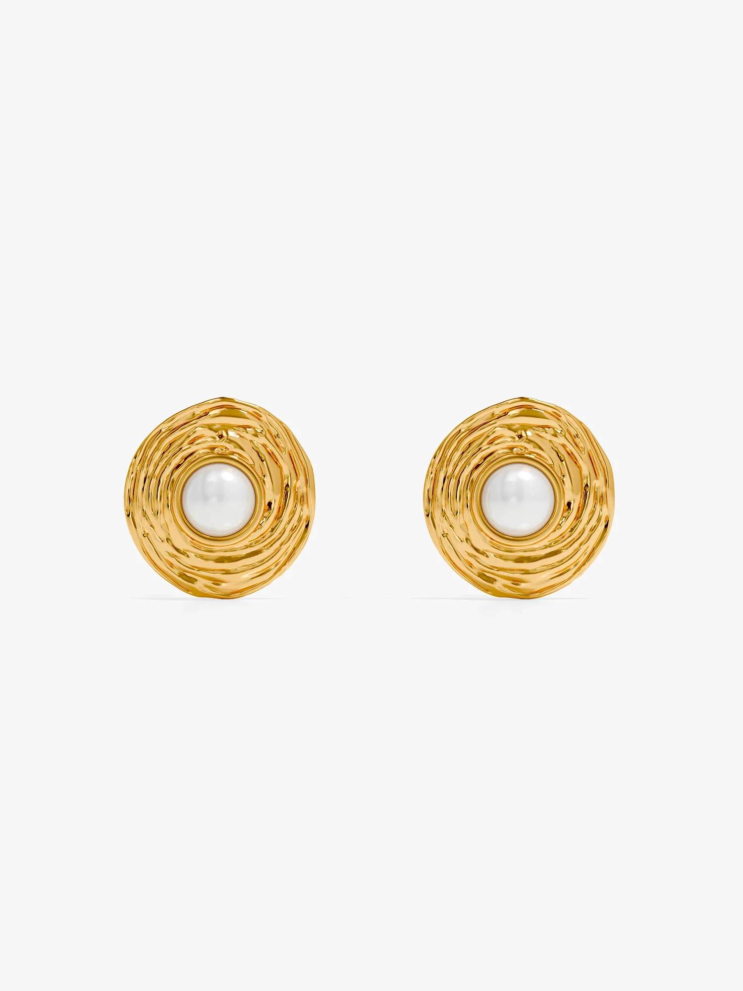 Eggy Pearl Gold Plated  Studs - Image 4