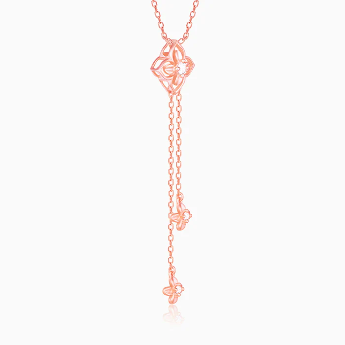 Rose Gold Artsy Floral Necklace - Image 4